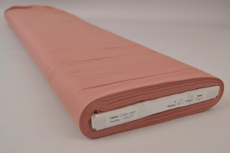 Katoen poplin oud roze