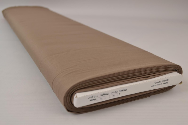 Katoen poplin taupe