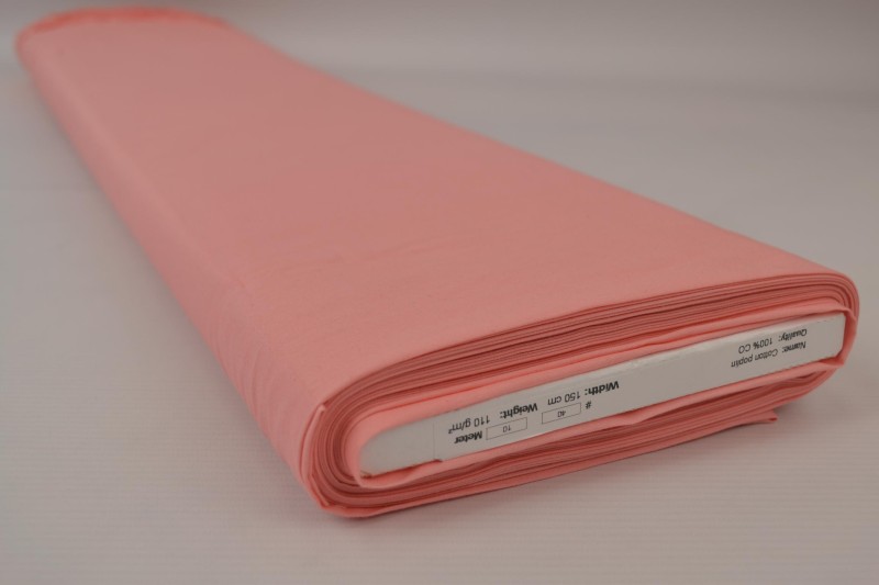 Katoen poplin zalm roze