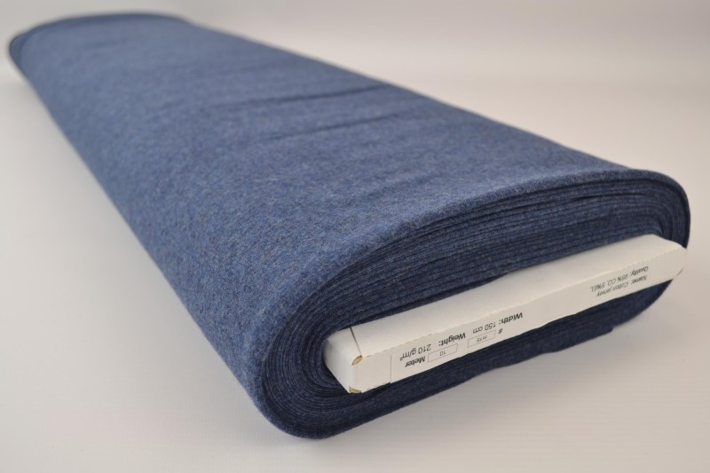 Katoen tricot donker jeans melange, rol