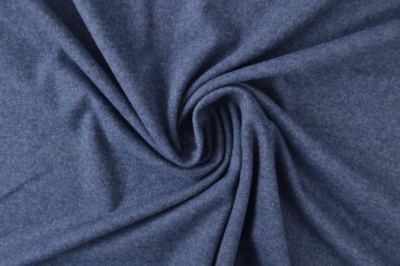 Katoen tricot donker jeans melange