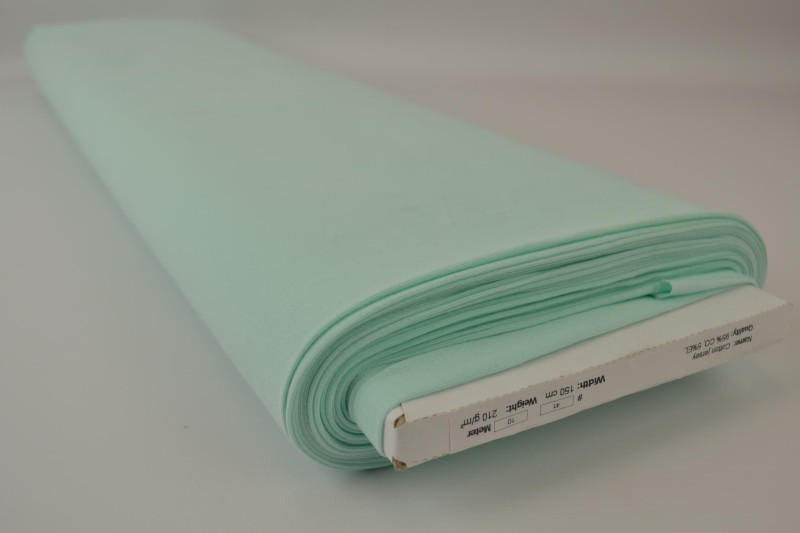 Katoen tricot licht mint, rol