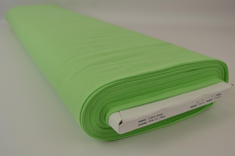 Katoen tricot lime groen, rol