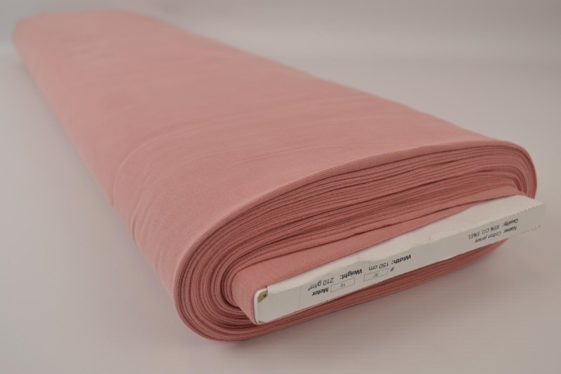 Katoen tricot oud roze, rol