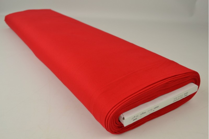Keperkatoen stretch rood, rol