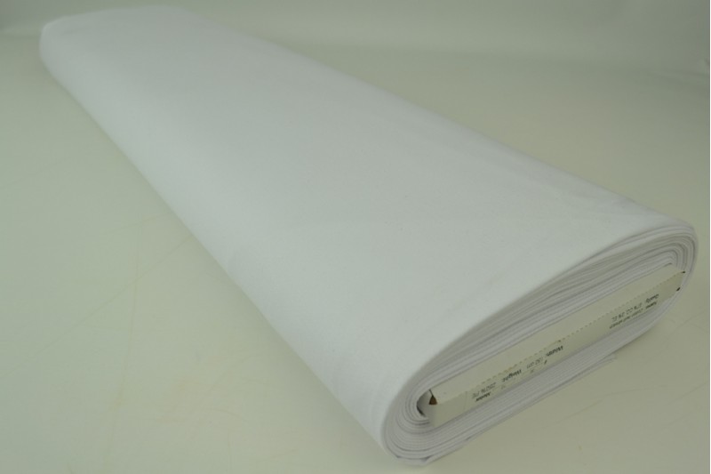 Keperkatoen stretch wit, rol