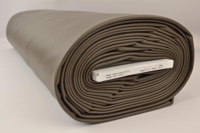 Kunstleer premium groengrijs, rol