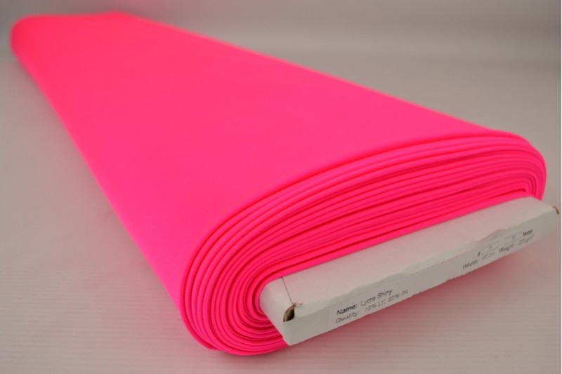 Lycra glans fluor roze, rol