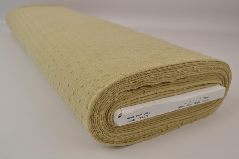 Mousseline dobby beige, rol
