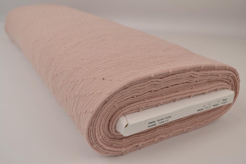 Mousseline dobby oud roze, rol