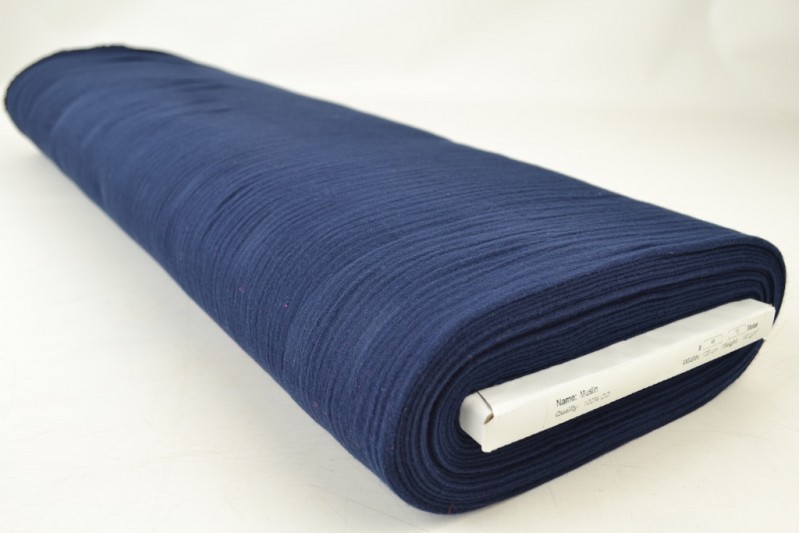 Mousseline (hydrofiel) navy, rol
