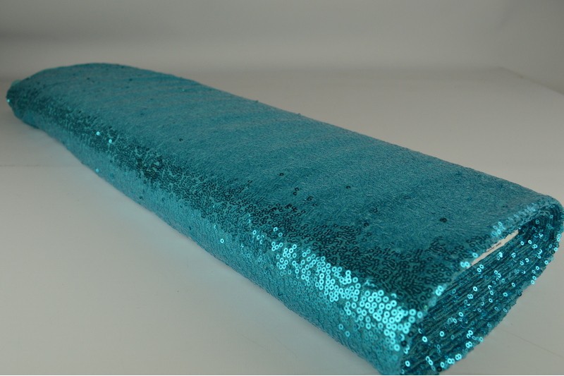 Pailletten klein aqua blauw, rol