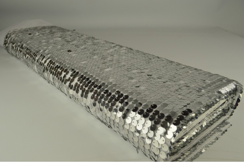 Pailletten XL zilver, rol