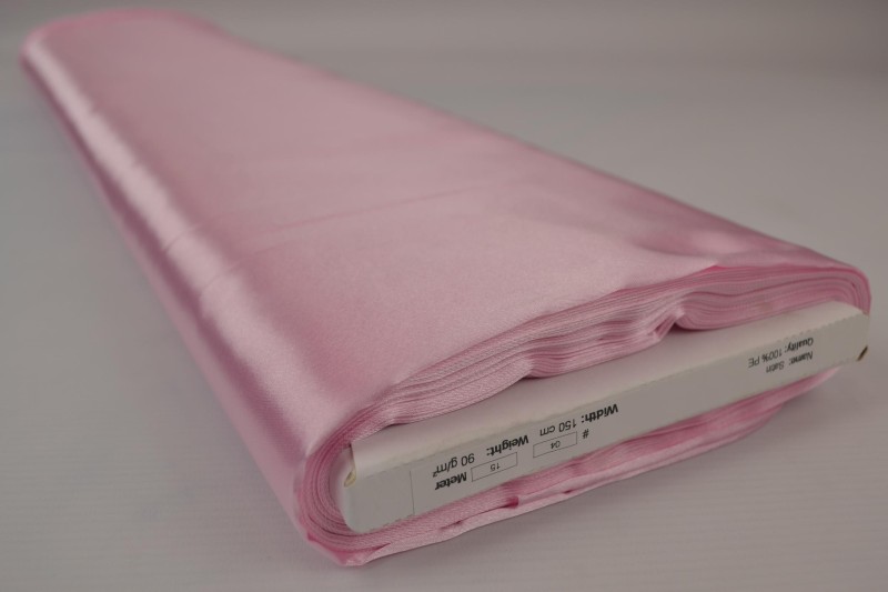 Satijn baby roze, rol