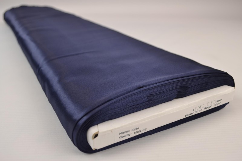 Satijn navy blauw, rol