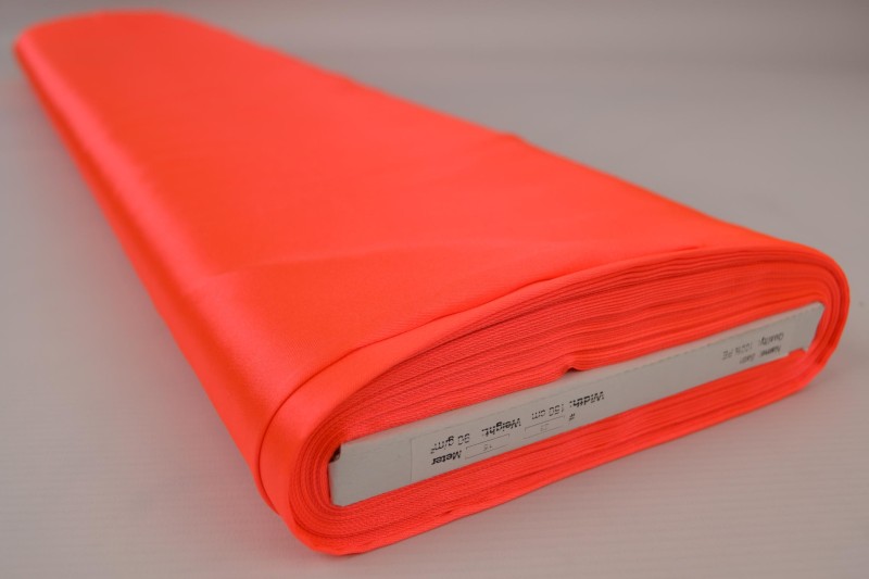 Satijn neon oranje, rol