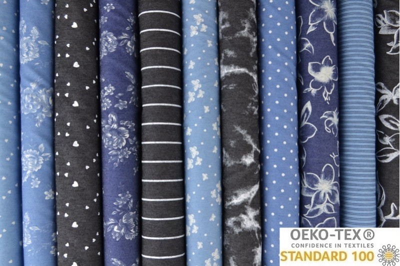 Denim chambray gewassen prints