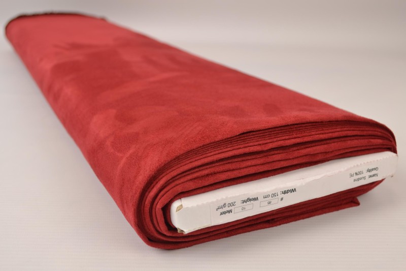 Suedine donker rood, rol