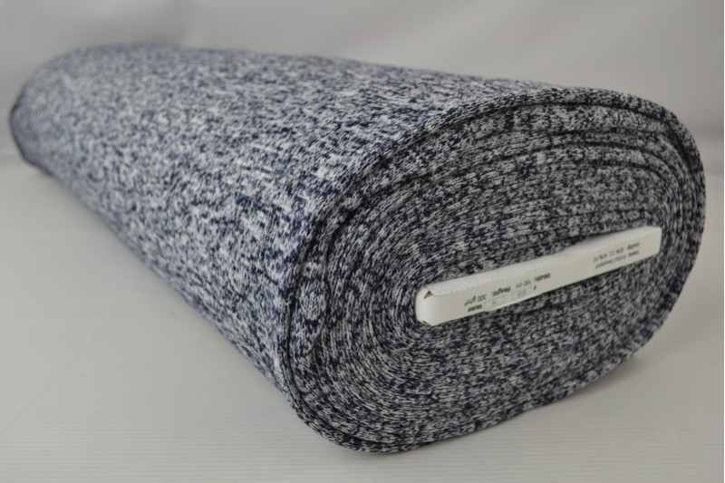 Sweaterstof gebreid navy melange, rol