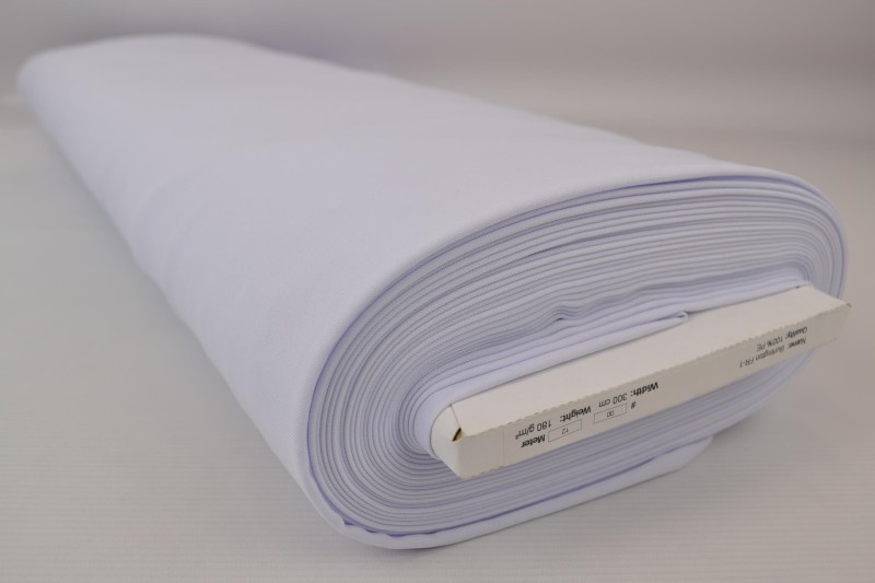 Brandvertragende terlenka 300 cm breed, wit, rol