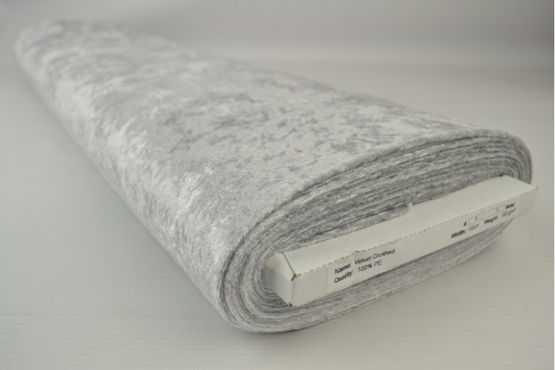 Velours de panne zilvergrijs, rol