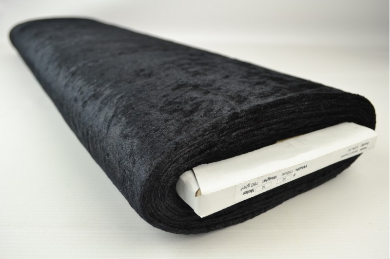 Velours de panne zwart, rol
