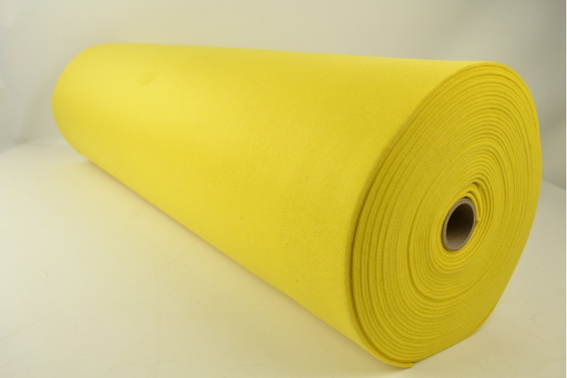 Vilt 3 mm geel, rol
