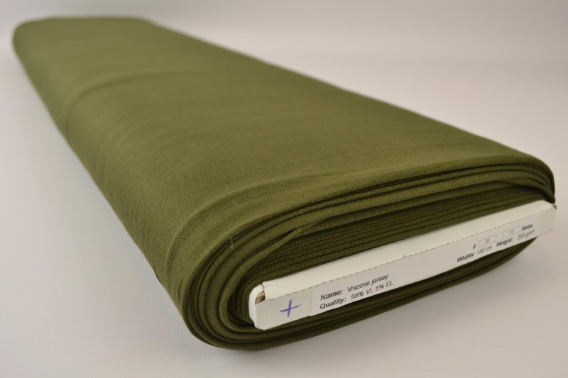 Viscose tricot donker mosgroen, rol