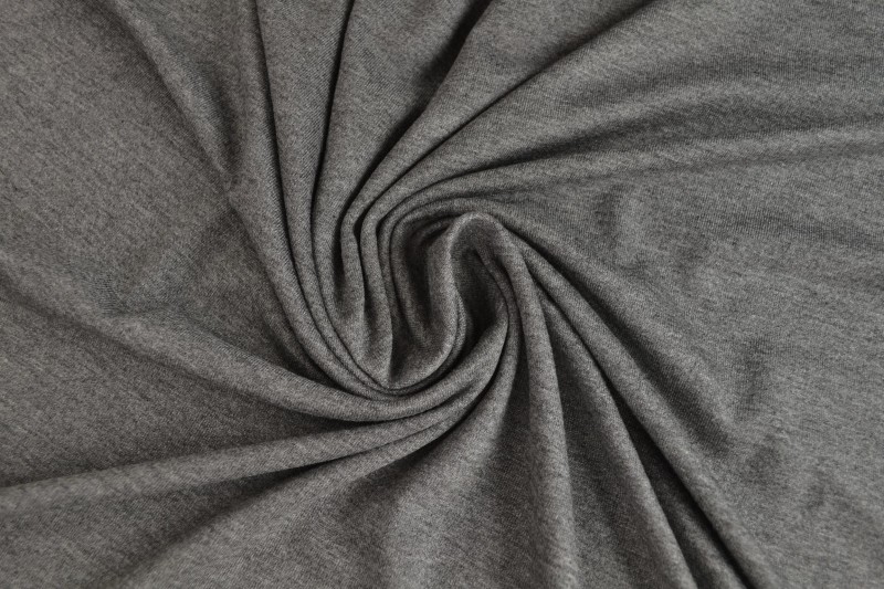 Viscose tricot donkergrijs melange