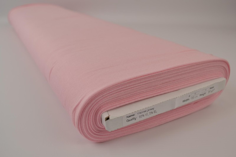 Viscose tricot dusky roze, rol
