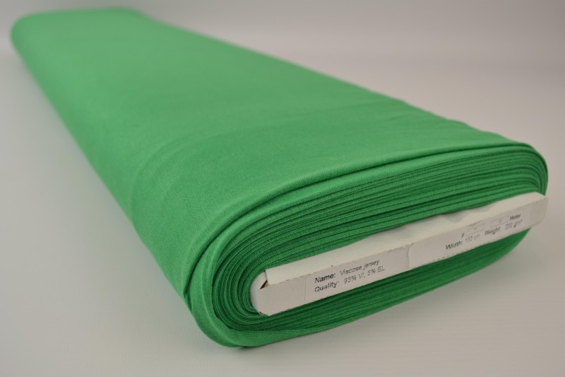 Viscose tricot groen, rol