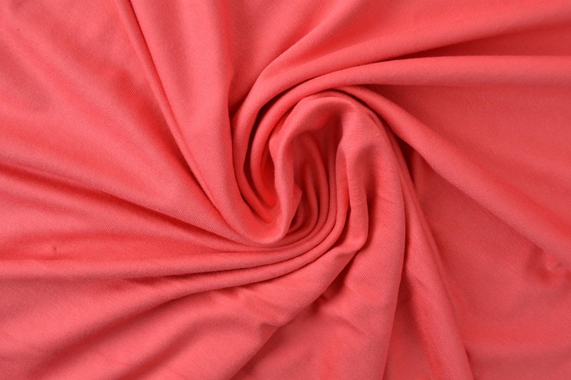 Viscose tricot koraalroze