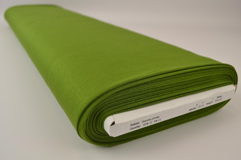 Viscose tricot mosgroen, rol