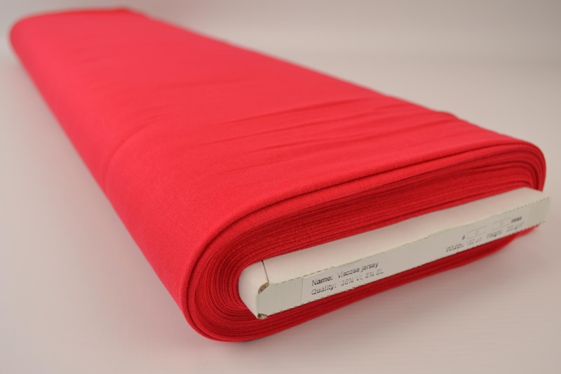 Viscose tricot rood, rol