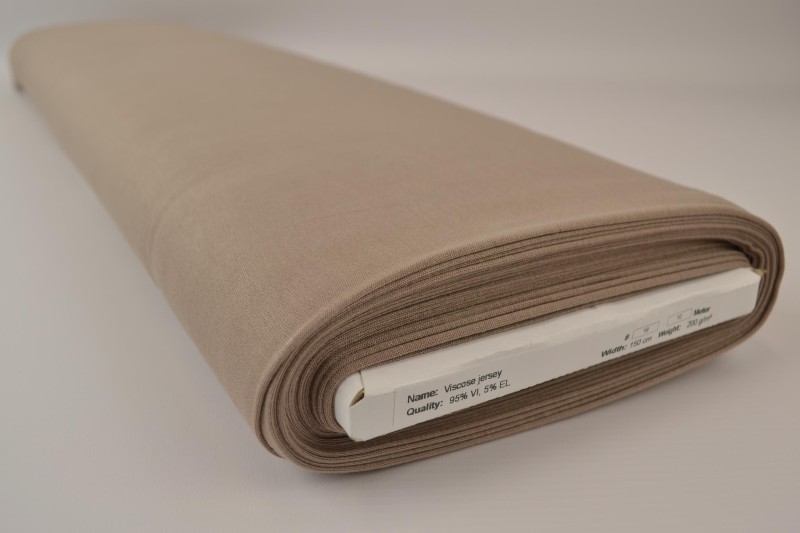 Viscose tricot taupe, rol