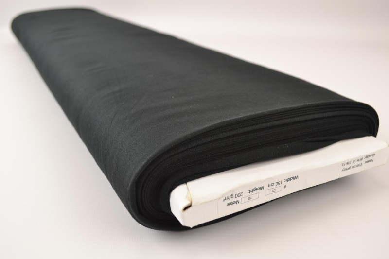 Viscose tricot zwart, rol
