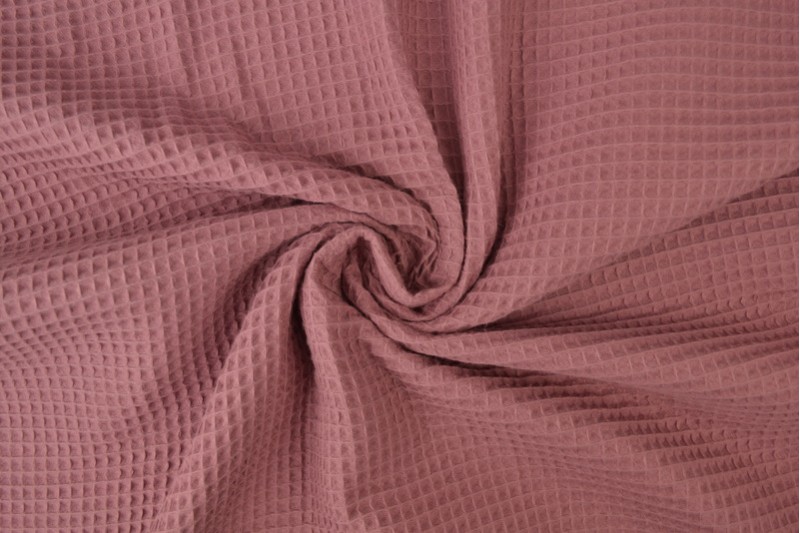 Wafelstof donker oud roze