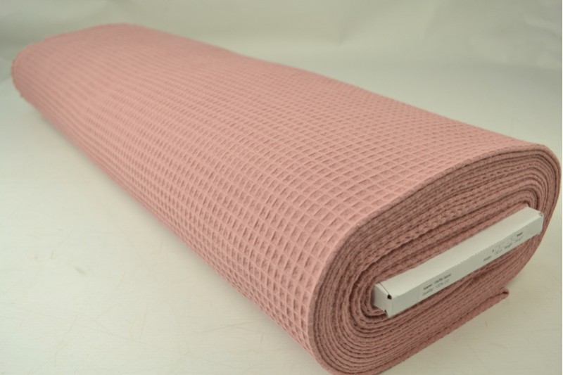 Wafelstof oud roze, rol